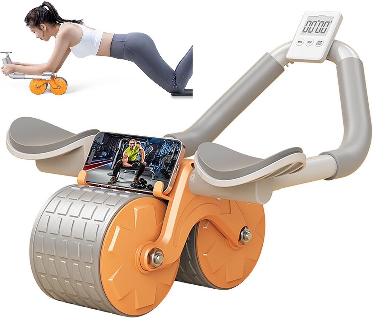 2023 Automatische rebound Aabdominal Wheel, buikroller, buikspiertrainer, automatische rebound buiktrainer, wielen roller domestic buiktrainer, wielroller voor het huishouden