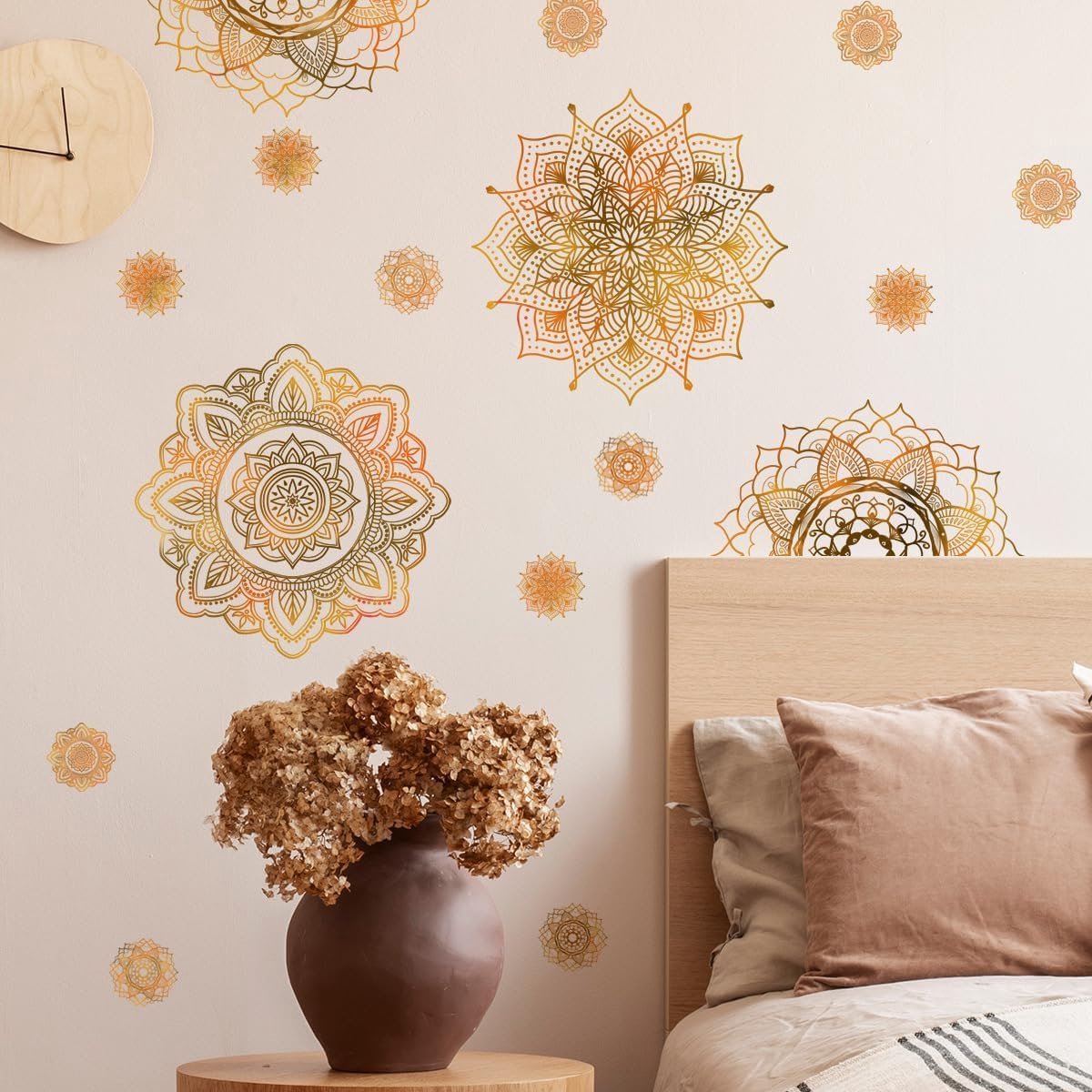 Mandala muursticker blauw zwart (L x H) 78 x 40 cm woonkamer slaapkamer muursticker boho stijl foto entree decoratie yoga
