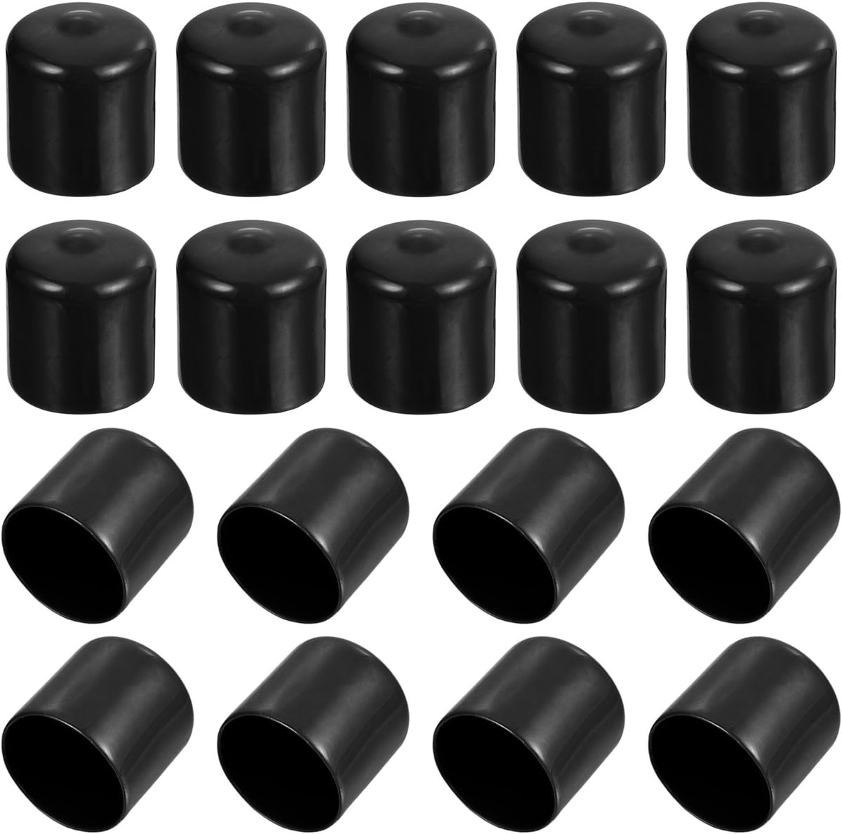 30 mm/1,18 inch rubberen eindkappen, 18 stuks schroefdoppen, flexibele boutbeschermer, PVC voor schroefboutuiteinden, buisdraaddoppen, zwart