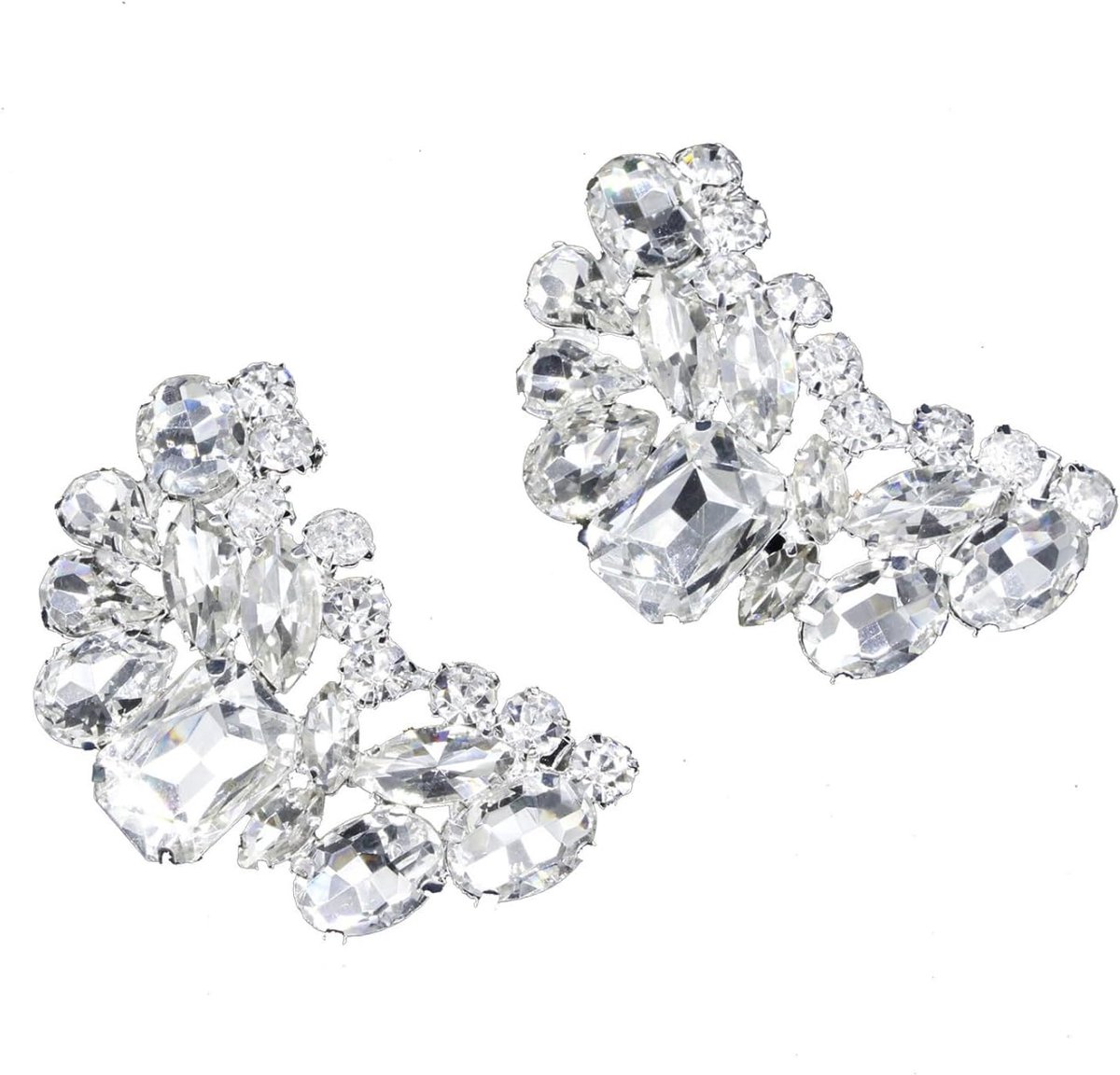 2 Stuks Bruiloft Schoenclips Kristallen Stenen Schoengesp Afneembare Schoengesp Schoensteker Hoge Hak Schoensieraden Schoenen Clips voor Bruiloft Feest Bruid Schoenen Accessoires, Transparant