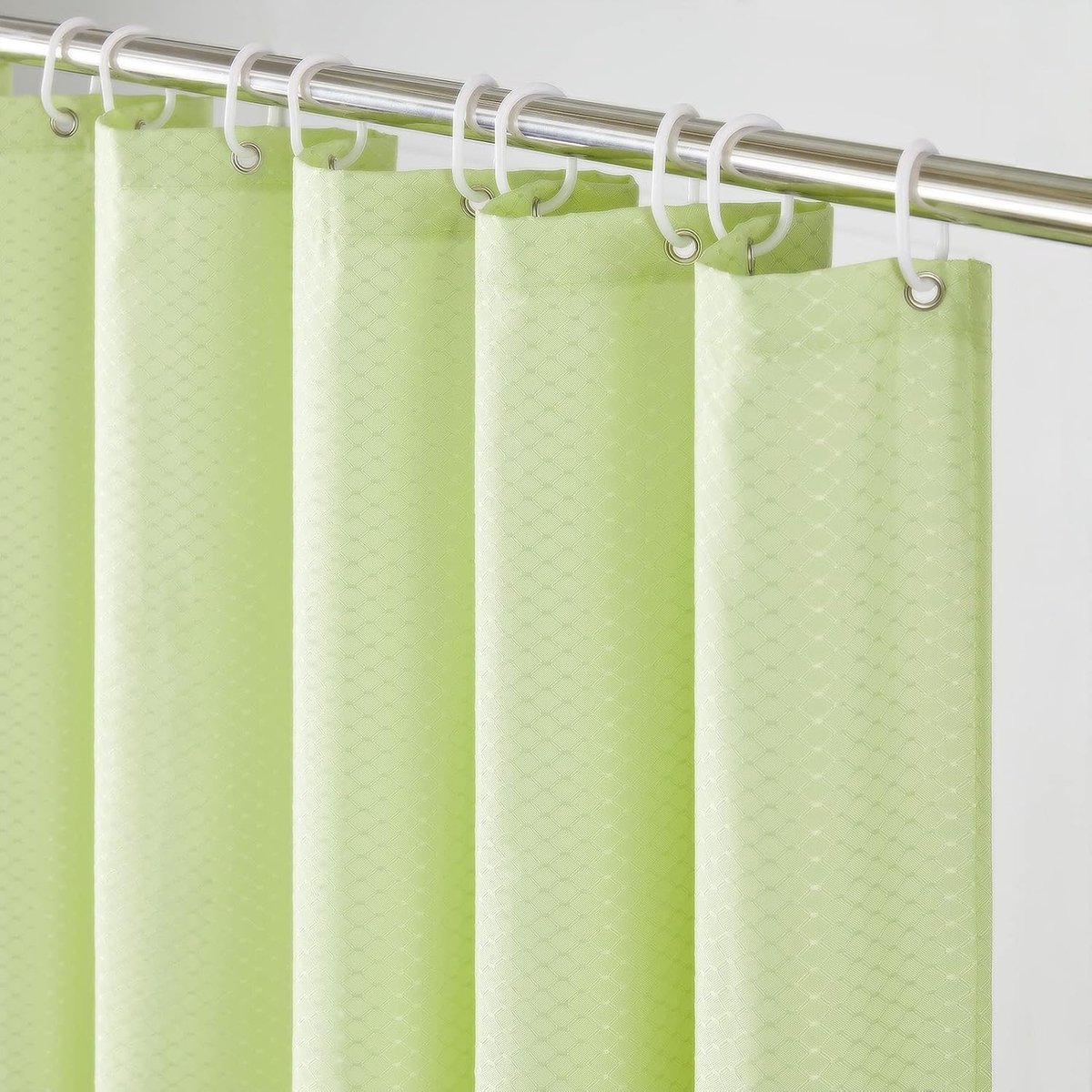extra lang douchegordijn, gele wafelstof, waterdicht, schimmelbestendig, badgordijnen van polyester voor badkamer, natte ruimte met haken, 180 x 229 cm.