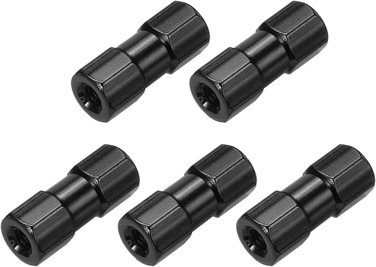 Afstandhouders van aluminium, zeshoekige afstandhouders M3 x 15 mm, assortiment afstandhouders voor vliegtuigen RC quadrocopter FPV CNC zwart 5 stuks
