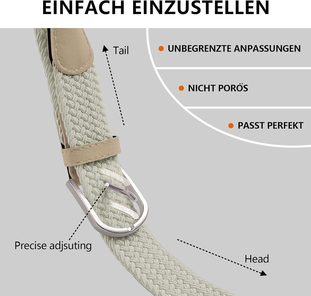 unisex stretch riem elastische gevlochten rekbare riem voor dames en heren breedte 3,3 cm