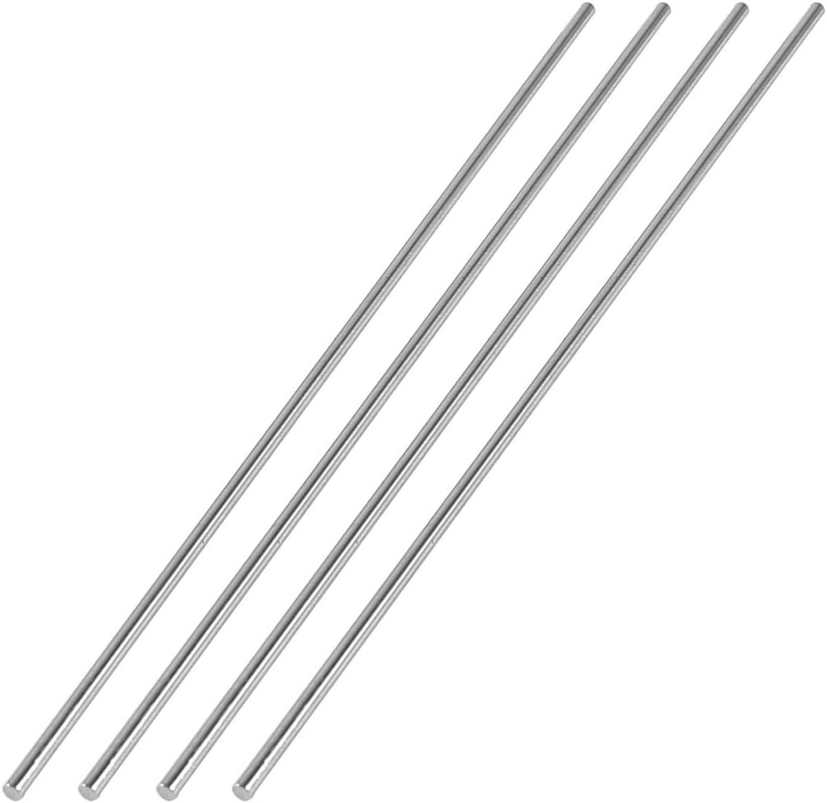 4 Stks 150mm x 2mm Zilver Toon Metalen Ronde Stang voor RC Vliegtuig Model