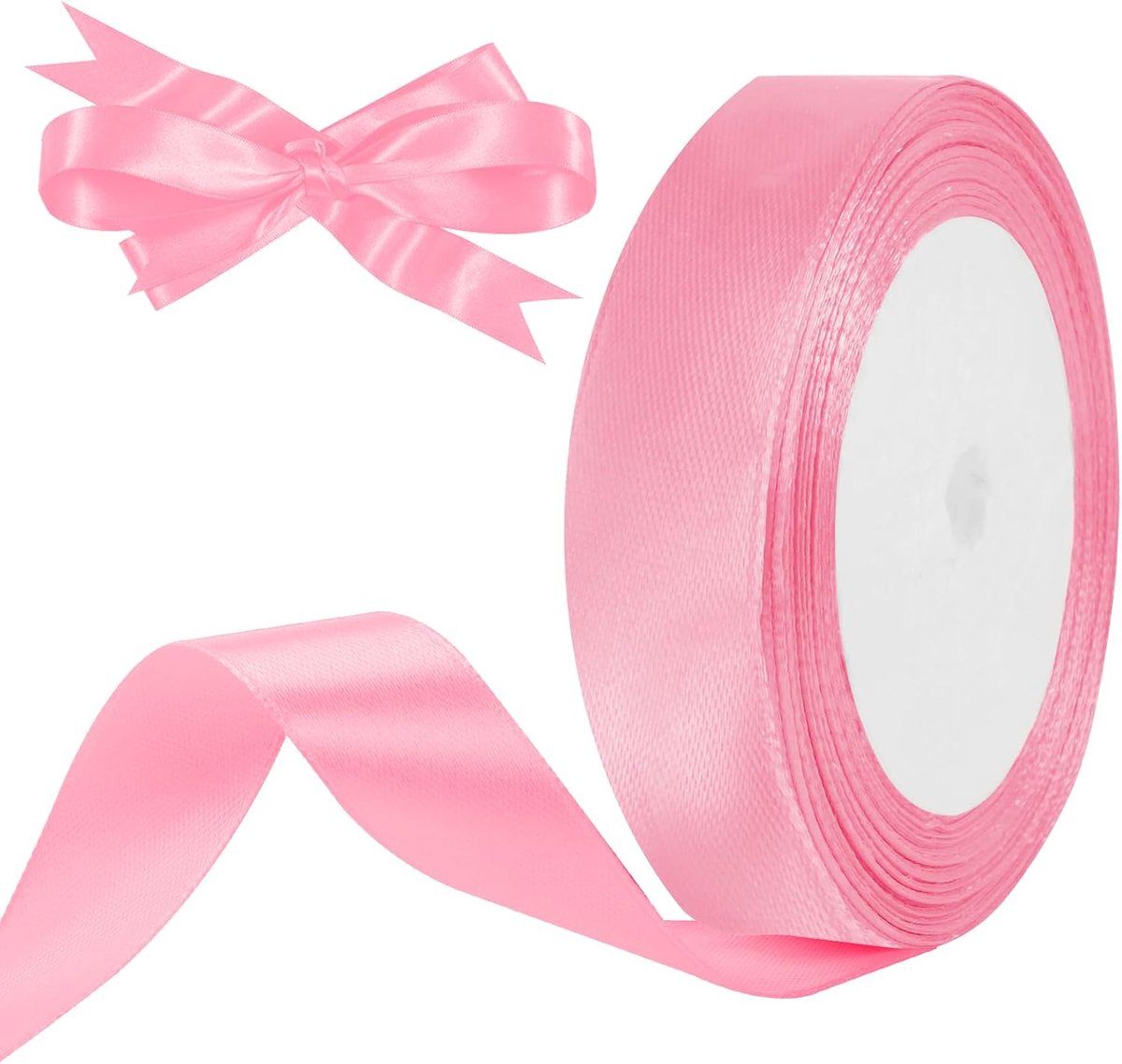 Linten, 20mm roze Satijnen Lint, Decoratie Zijden Linten, Kerstlint, Cadeaulint, Autolint voor Kerstmis, bruiloft, feest, geschenkverpakking en ambachten, huis decoratie
