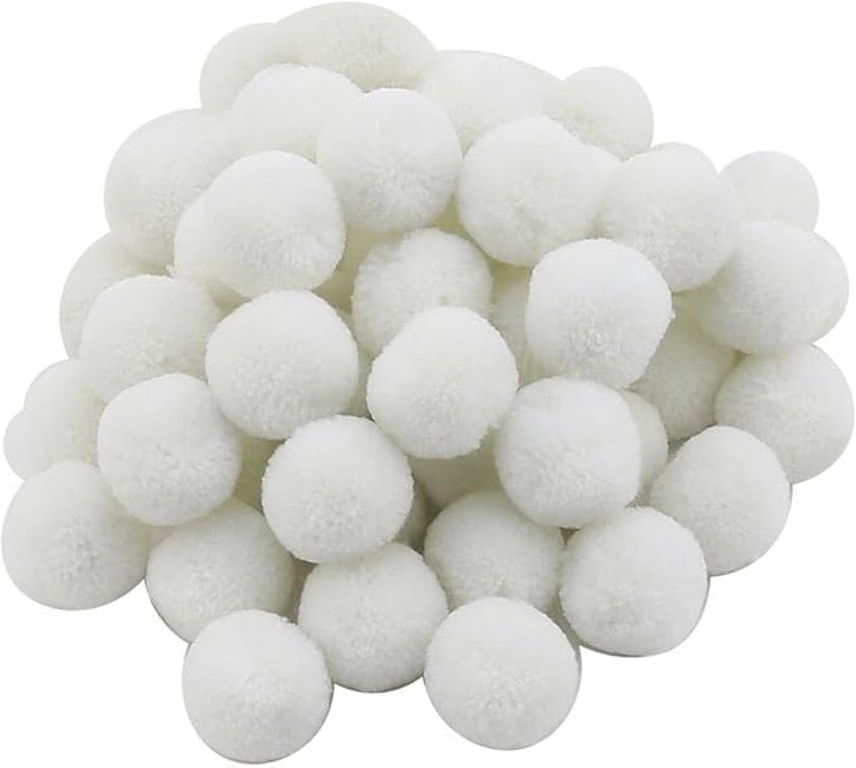 - Pompons, 15 mm, witte pompon, 175 stuks, naaien, tilda, knutselen, boordballen, pluizige pluche ballen voor grappige doe-het-zelf creatieve handwerk