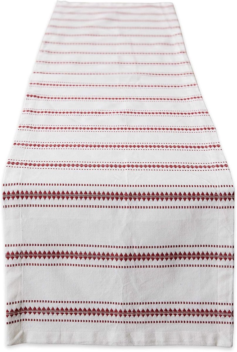 Tafelblad Collectie, Katoen, Schuur Rood, Tafelloper, 14x72