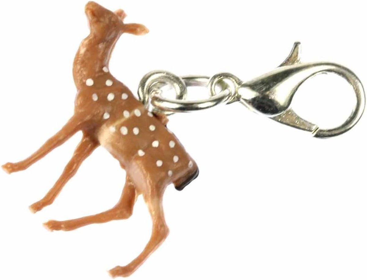 Reh Charm Rehkitz Rehe Kitz Punkte - Handgemaakte Modesieraden I Verzilverde Kettingaanhanger - Bedelhanger Bedelarmband - Aanhanger voor Armband