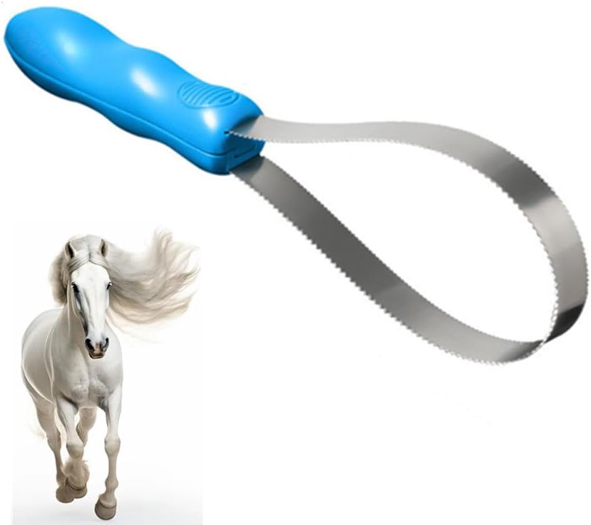 lasmeter voor paarden, 28 cm ideale metalen strijkbout om zweet af te strijken, lasmeter met tanden, water & tanden voor het reinigen van vuil en loszittend haar voor vachtverzorging
