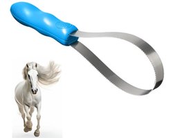 lasmeter voor paarden, 28 cm ideale metalen strijkbout om zweet af te strijken, lasmeter met tanden, water & tanden voor het reinigen van vuil en loszittend haar voor vachtverzorging