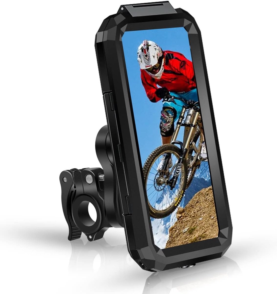 Mobiele telefoonhouder voor op de fiets, waterdicht, universeel, voor mobiele telefoons van 4,7 tot 6,1 inch (14,7 - 15,5 cm), geschikt voor smartphone van 4,7 tot 6,1 inch (14,5 - 1