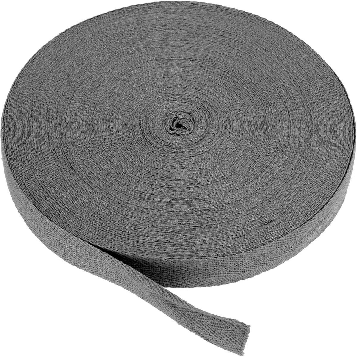 Katoenen keperstof tape 25 mm (1 ") 50 meter katoenen lint biaisband visgraat singels trim voor naaien geschenkverpakking ambachtelijke doe-het-zelf donkergrijs