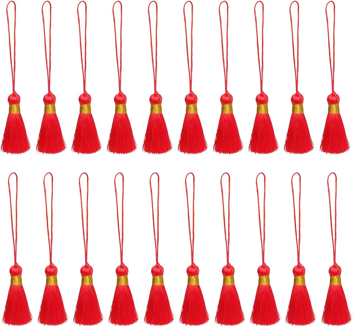 Kwastjes, Handgemaakt Kwastjes Zijdezachte Kwastjes, voor Bladwijzers, Mobiele Telefoons, Souvenirs, Doe-Het-Zelf Ontwerpen (Rood)