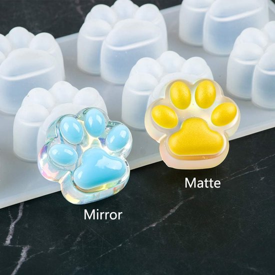 Kattenpoten, hars, gietvormen, kaars, leuke huisdierpoot, siliconenhars, kattenpoten, dierenvorm, epoxyhars, dieren, siliconenvormen, sieraden maken voor doe-het-zelf-hangers, 8 roosters — afbeelding 3