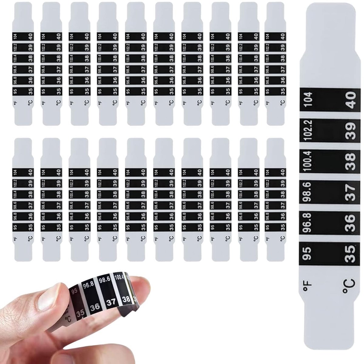 20st Temperatuur Strips, Herbruikbare Voorhoofd Koorts Thermometer Strip Temperatuur Strip Met 20 Handleidingen Voor Thuisgebruik