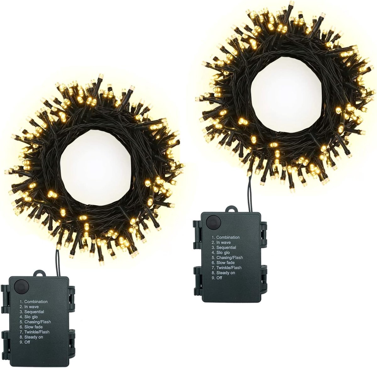 Batterijverlichte Sfeerlampen 5 m - 50 LED - Warm wit/kleurrijk - Perfect voor buitendecoratie - SnelShoppen