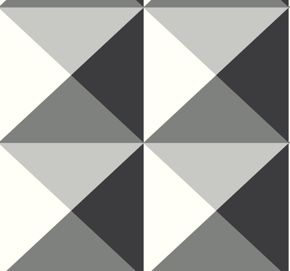 York Wallcoverings RY2752 Geometrisch Behang Zwart Grijs Wit – Sure Strip® Vliesbehang – 68,5 cm x 8,2 m – 5,6 m²