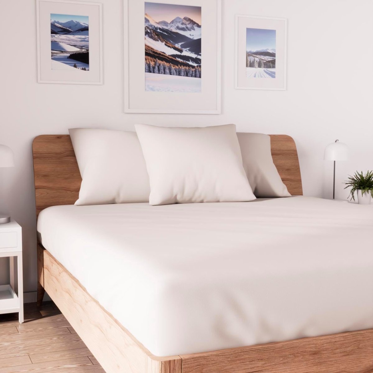 Jersey dekbedovertrek 160 x 200 cm - 100% katoen ecru - ademend en zacht - SnelShoppen