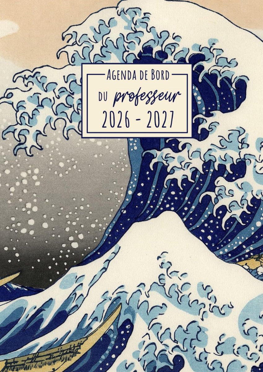 SnelShoppen - Agenda de Bord voor Leraren 2026-2027 | A4 Notitieboek met Hokusai's La Grande Vague | Perfect voor Docenten, Schooljaar, Lesplanning