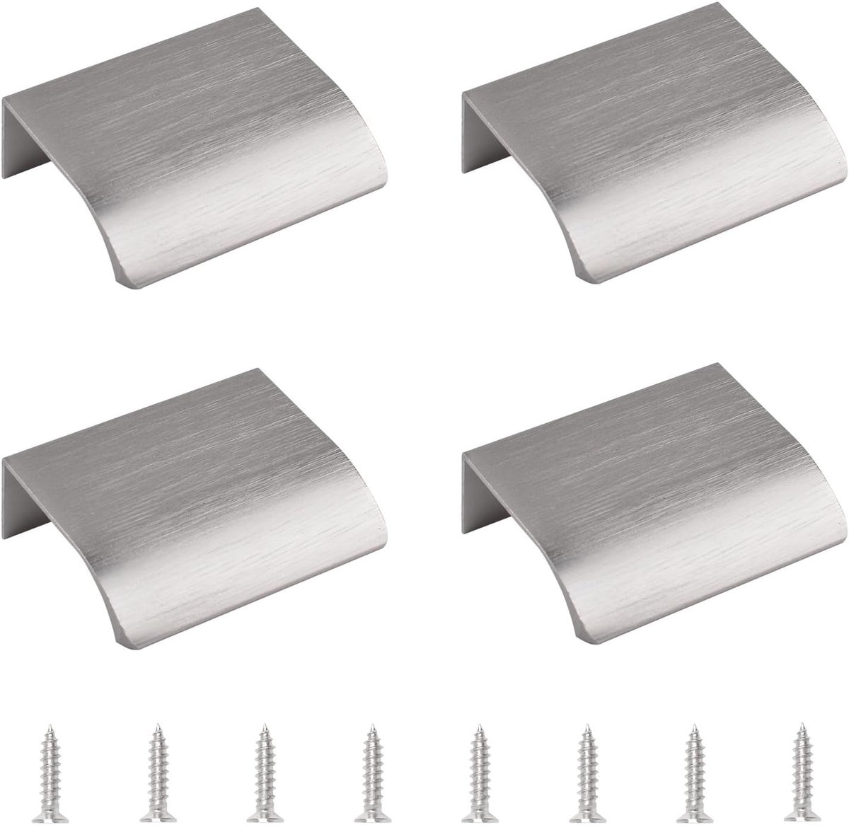 Zelfklevende ladehandgrepen set van 4 - modern 50mm - geborsteld nikkel - eenvoudig te installeren zonder boren - SnelShoppen
