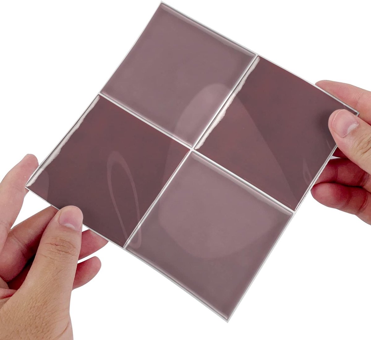 Dikke Tegelsticker met Mozaïekeffect Vinyl Afpellen en plakken Zelfklevend Achterwand Waterdicht Voor Keuken Badkamer 15 x 15 cm 10 stuks Roze