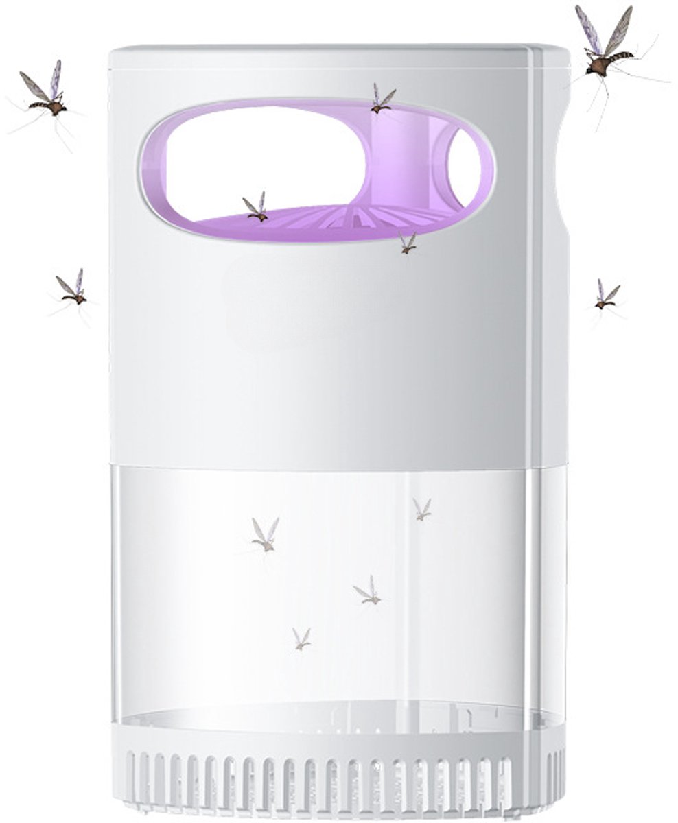 KZQ Muggenlamp - Elektronische UV-insectenverdelger - Werkt op USB - Geschikt voor binnen - Veilig voor kinderen en huisdieren - Geschikt voor thuis, kamperen en terrassen - Wit - 11 x 11,3 x 18 cm