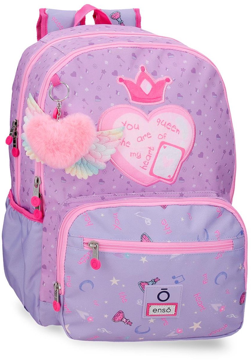 ENSO Rugzak - Rugtas - School - Meisjes - Jongens - Boekentas - Laptop - Waterdicht - 24 liter - Paars - Roze