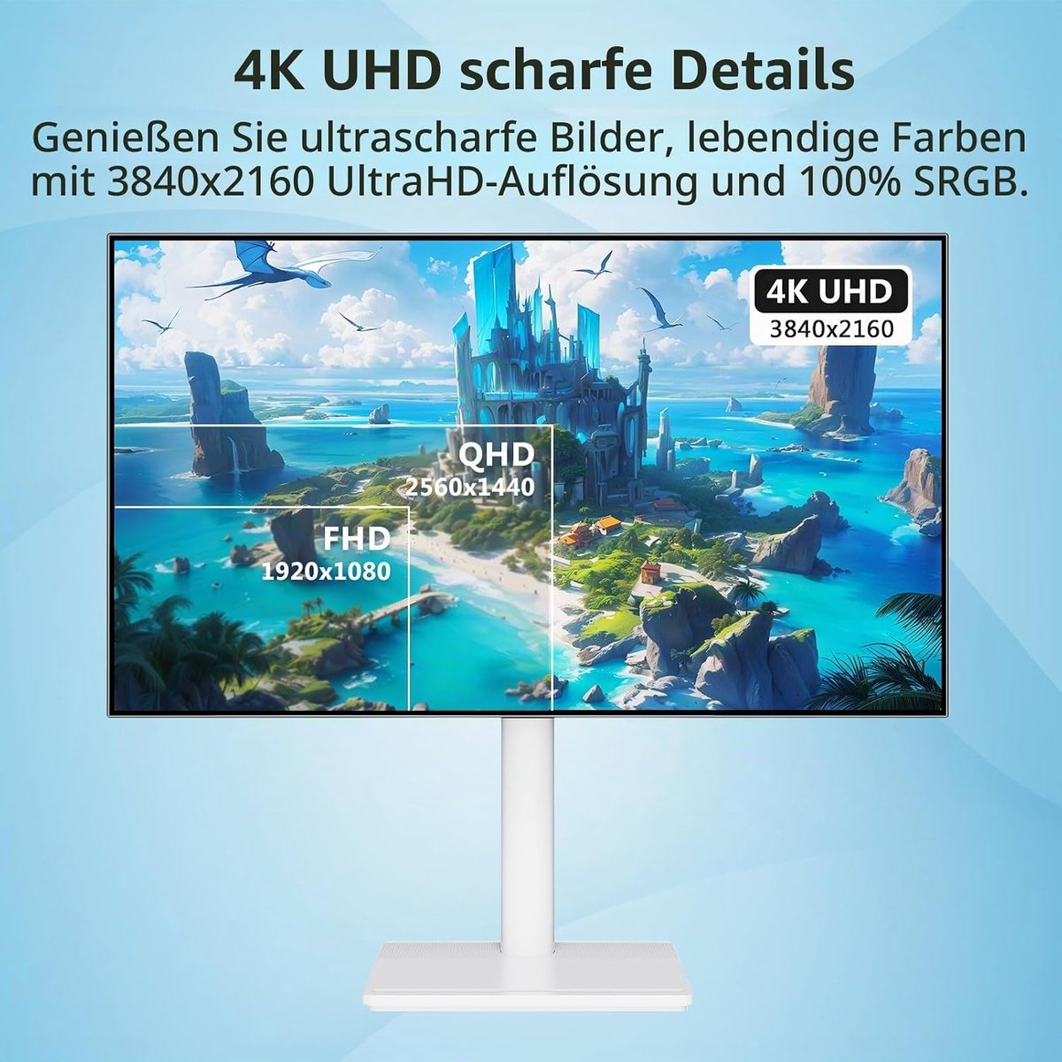 A AGEX X Agex - 27 inch 4K monitor UHD - 3840x2160 IPS 60Hz in hoogte verstelbaar wit thumbnail 3