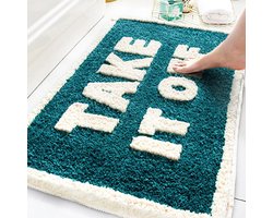 grappig badkamertapijt, Take It Off, 50 x 80 cm, schattige badmat, machinewasbaar, antislip, badmat, zachte microvezel, waterabsorberend, voor douche, bad, toilet