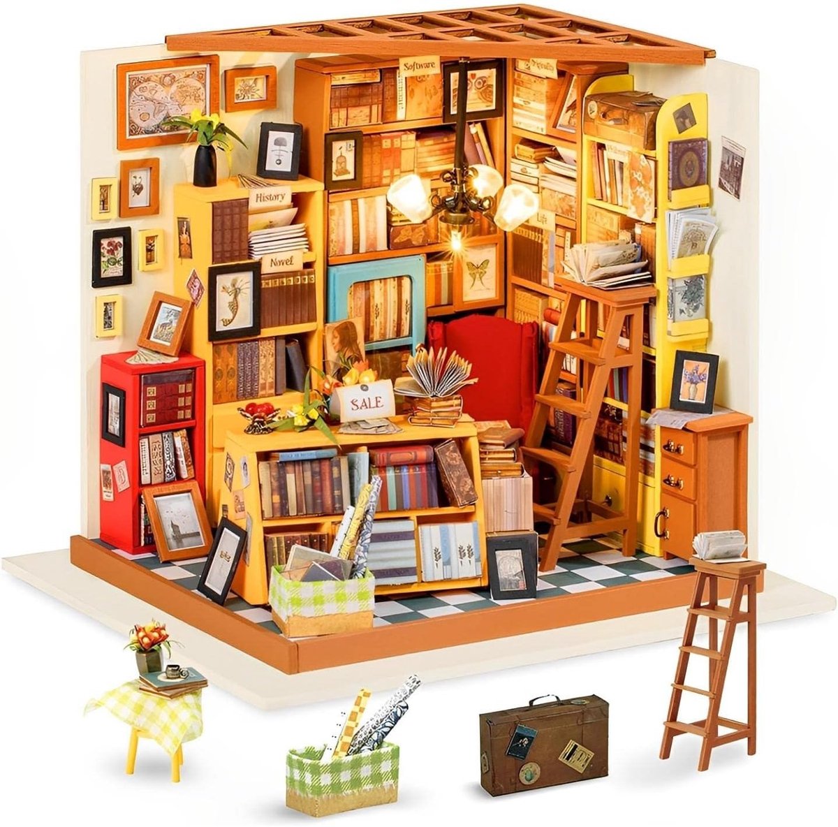 DIY Miniatuurhuis Miniatuur Huis Bouwpakket Zelf Bouwen met LED Licht Decoratie 3D Houten Puzzel Modelbouwset Diorama Modelbouw Knutselset voor Volwassenen