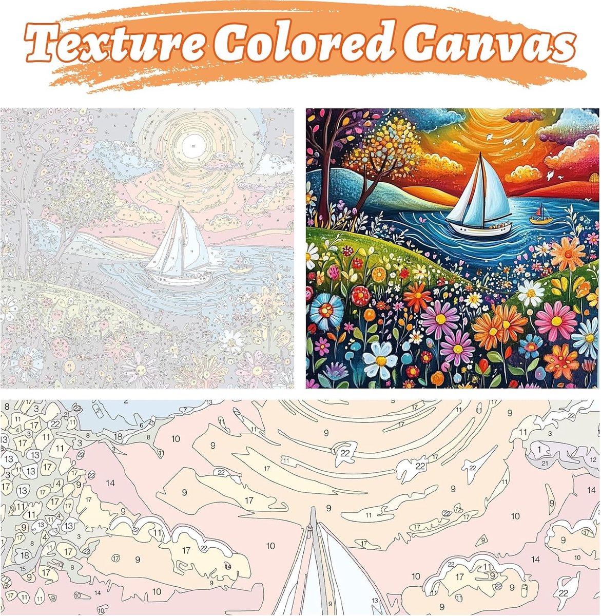 Verf op nummer voor volwassenen op ingelijst canvas, sterrennacht schilderen op nummer canvas kits met acrylverfborstels, doe-het-zelf ambachtelijke olieverfschilderij kunstkits voor