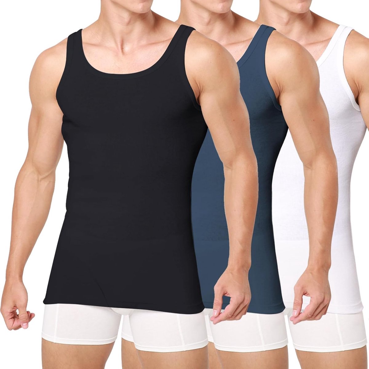 Sir Bx100 heren Ondershirt voor heren, 3/5 stuks,tanktop, katoen