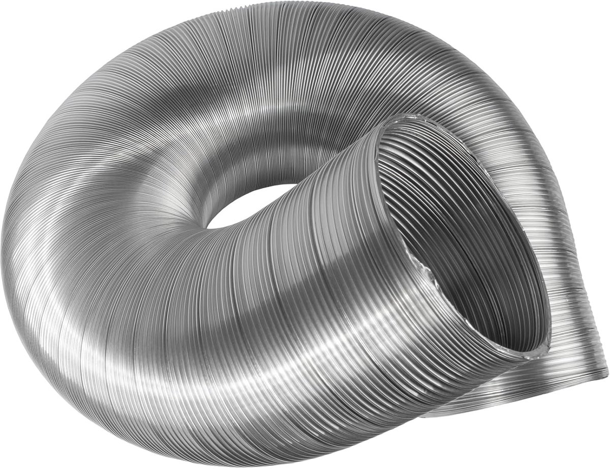 Systems Ø125 mm - 1.5 m / Ø5 inch-5ft Ronde flexibele aluminium slang – Zware luchtkanaalbuis voor verwarming, koeling, HVAC-systeem, airconditioning, drogerafvoer, afvoer en ventilatie