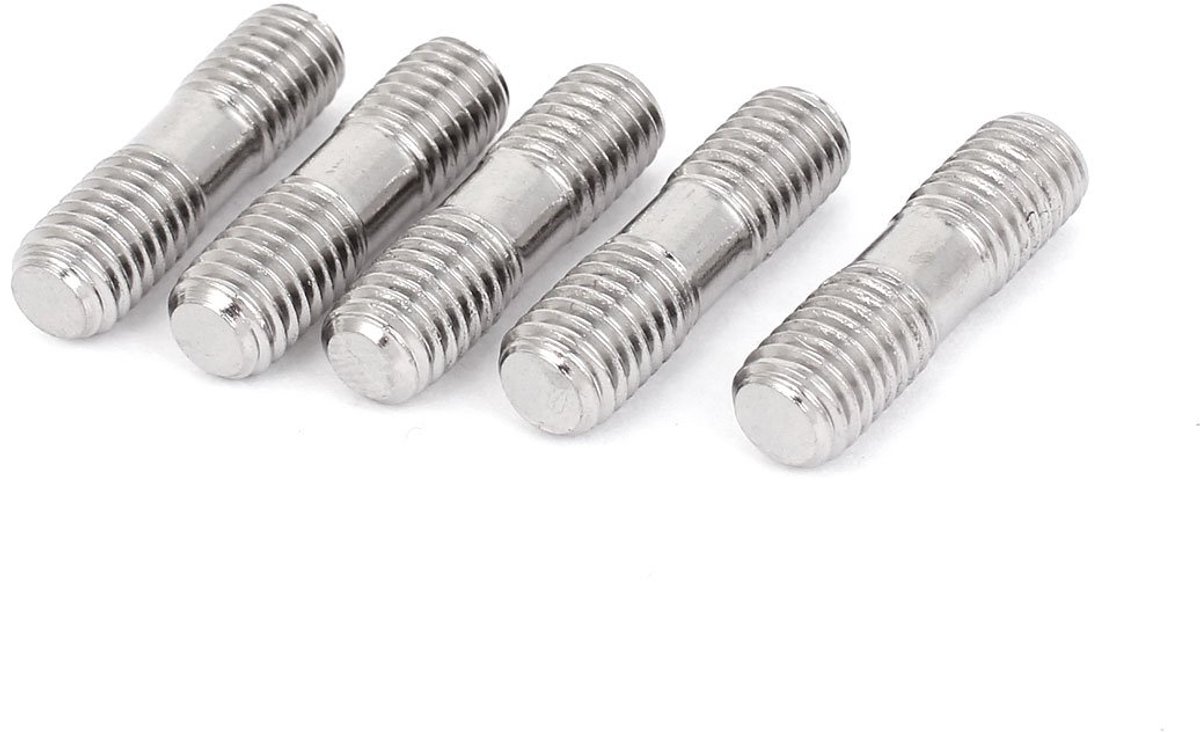 M8 x 30mm A2 roestvrij staal dubbele uiteinde schroefdraad schroef bout 5 stuks