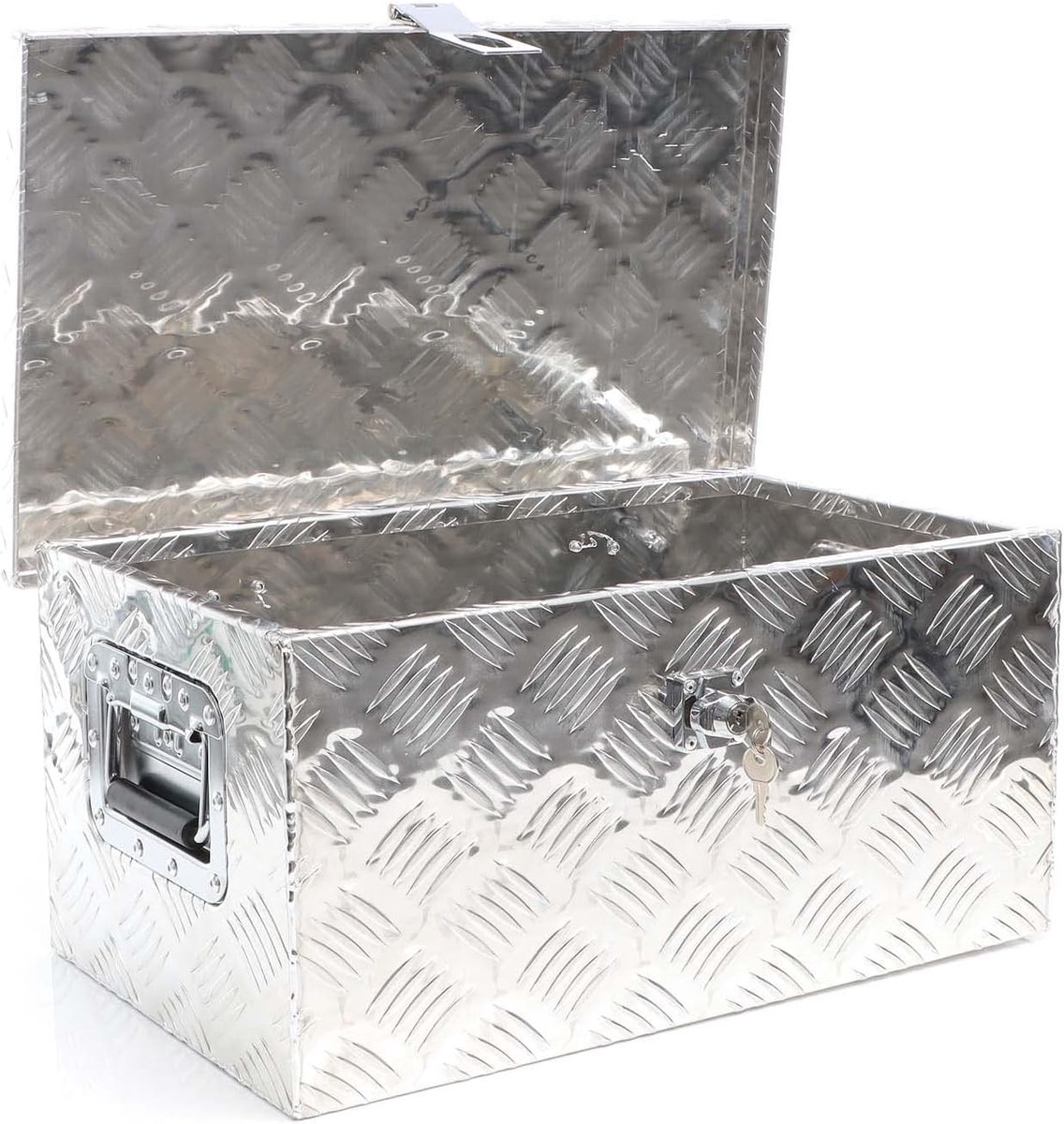 aluminium gereedschapskist 50,8x30,5x24 cm zilverkleurig transportbox afsluitbaar toolbox