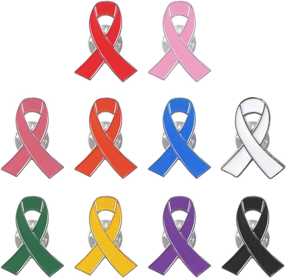 10 Kleurrijke Anstecknadeln, Insignes voor Goede Doelen, Broches met Bandlogo, Schilders ter Bevordering van Gezondheidsbewustzijn, Gepersonaliseerde Decoraties