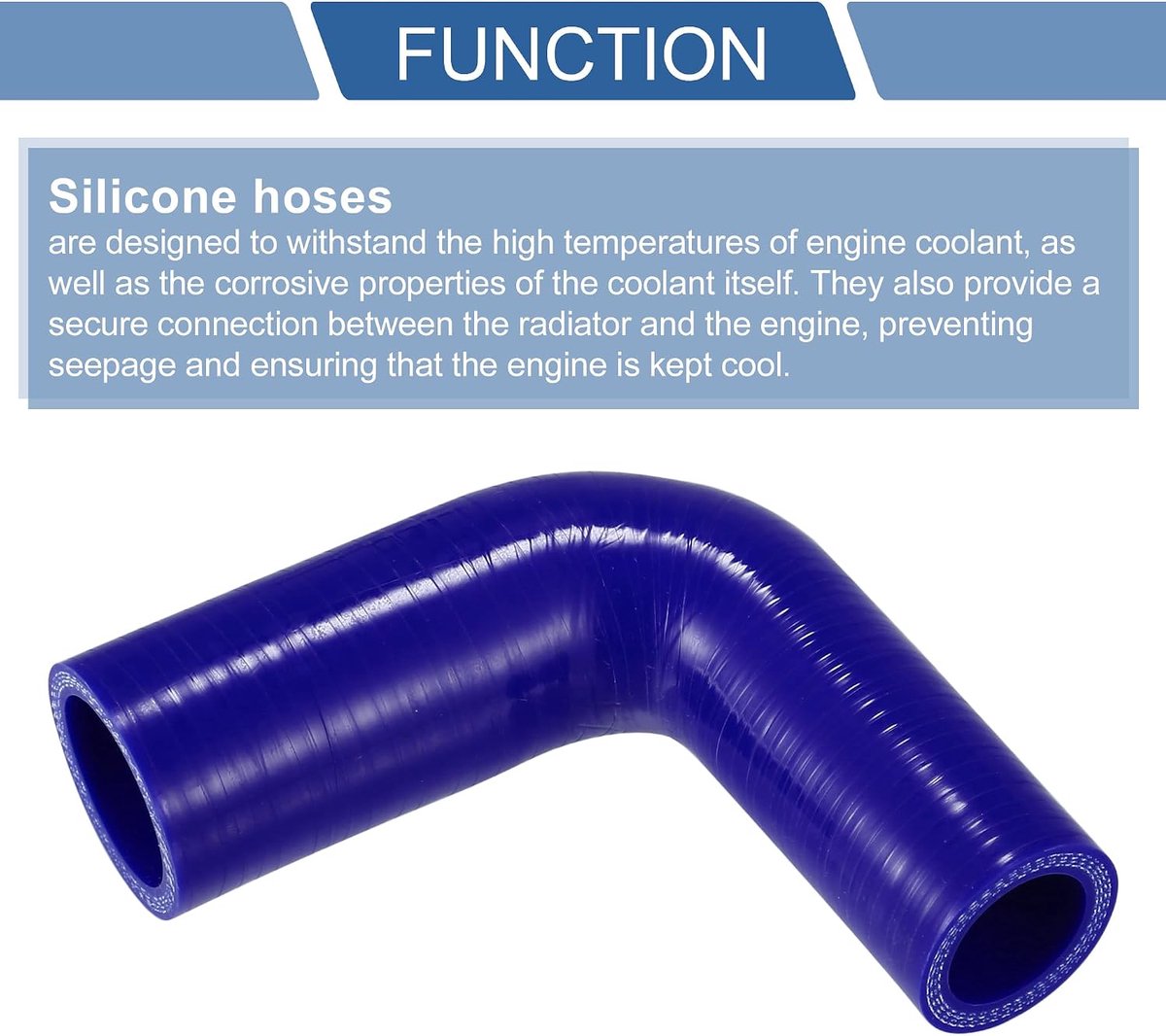 1 x siliconen slang, blauw, universeel, voor auto, ID 25 mm - 32 mm / 0.98in, lengte 90 mm / 3.54in, 90 graden elleboog