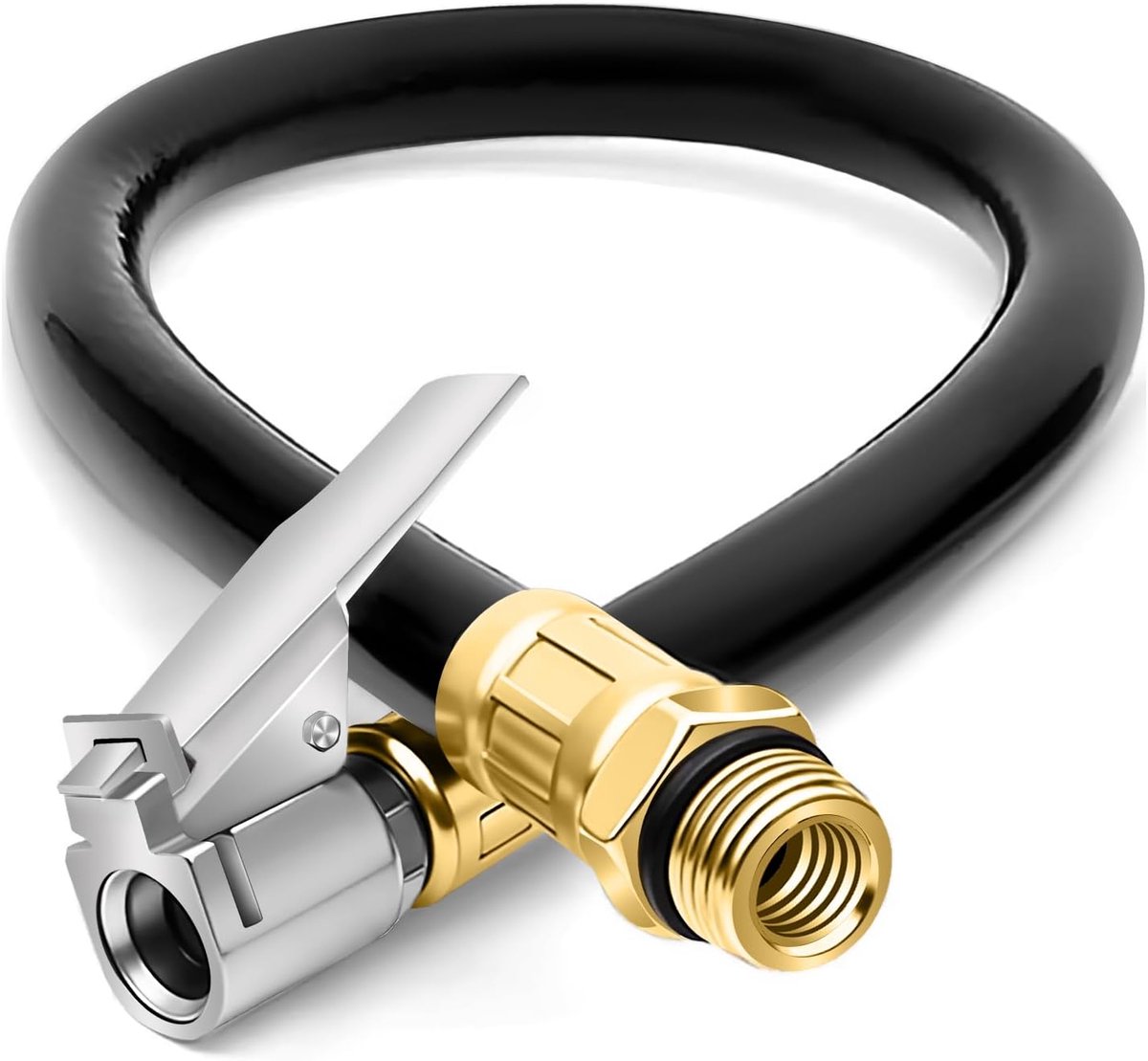 2 stuks bandenpomp slang, ventielverlengset, 38 cm bandenvulslang, autoventieladapter, bandenpomp geijkt, reserveslang voor luchtpomp, voor auto, fiets, motorfiets, bandenpomp
