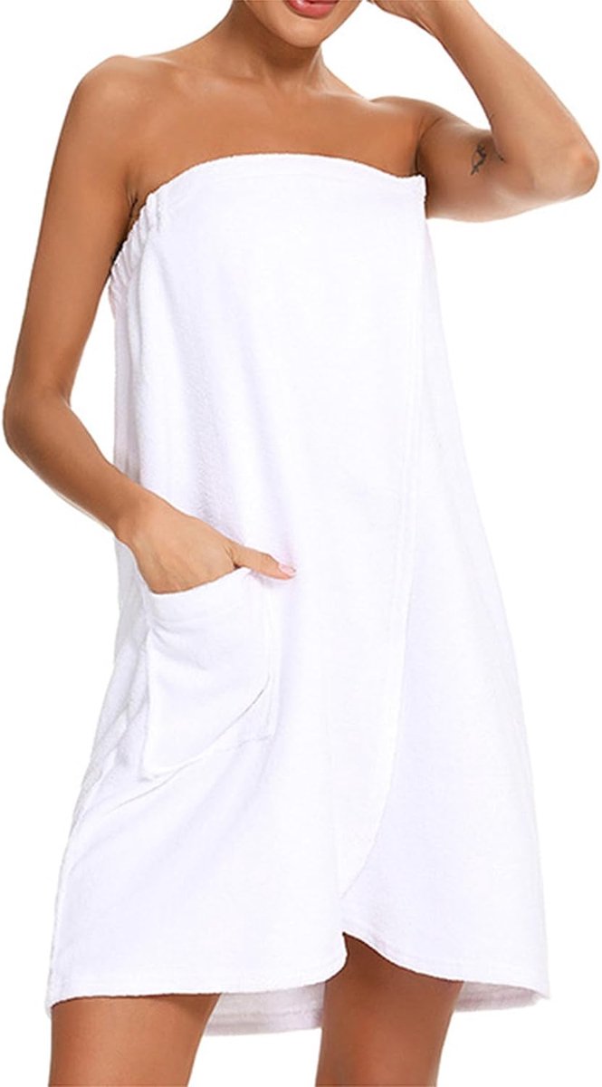 Bad Wrap Handdoek Spa Wraps Robe Badstof Handdoek Wrap Verstelbare Sluiting Badjas S-XXL