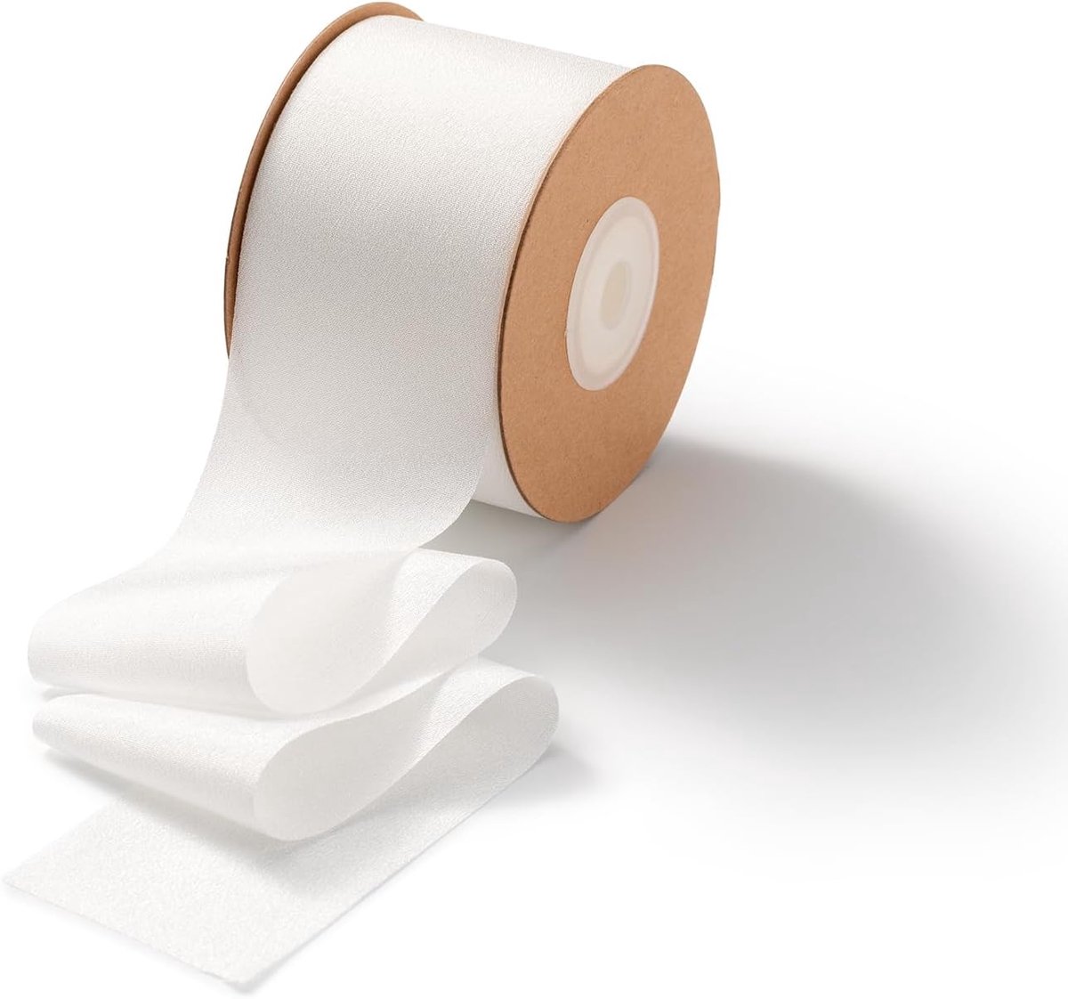 Lint wit cadeaulint wit breed 5 cm x 23 m zijden lint wit decoratielint wit chiffonlint bruiloft