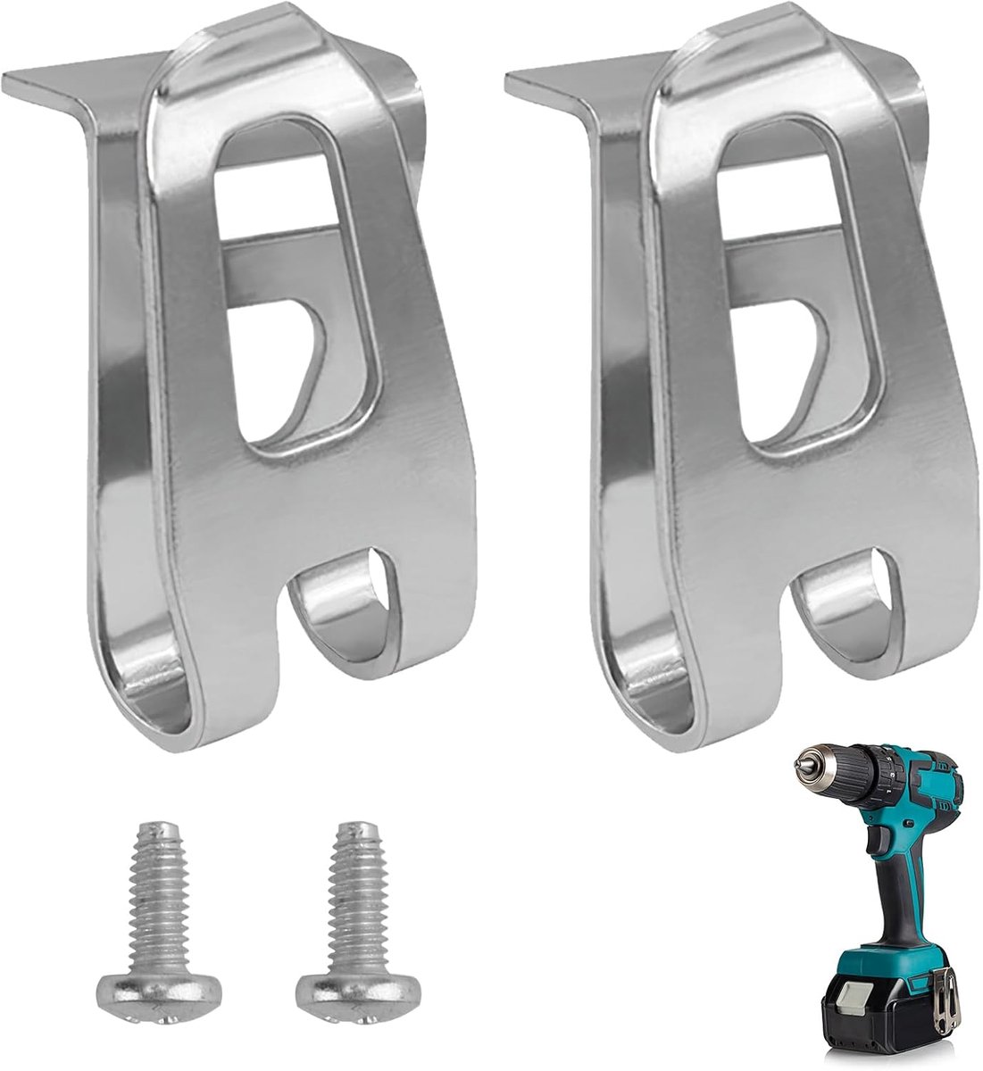 Haken met schroeven vervangende riemclip zilver compatibel met XFD01 XFD07D DTD144 DTD144Z DHP481 12V 18V