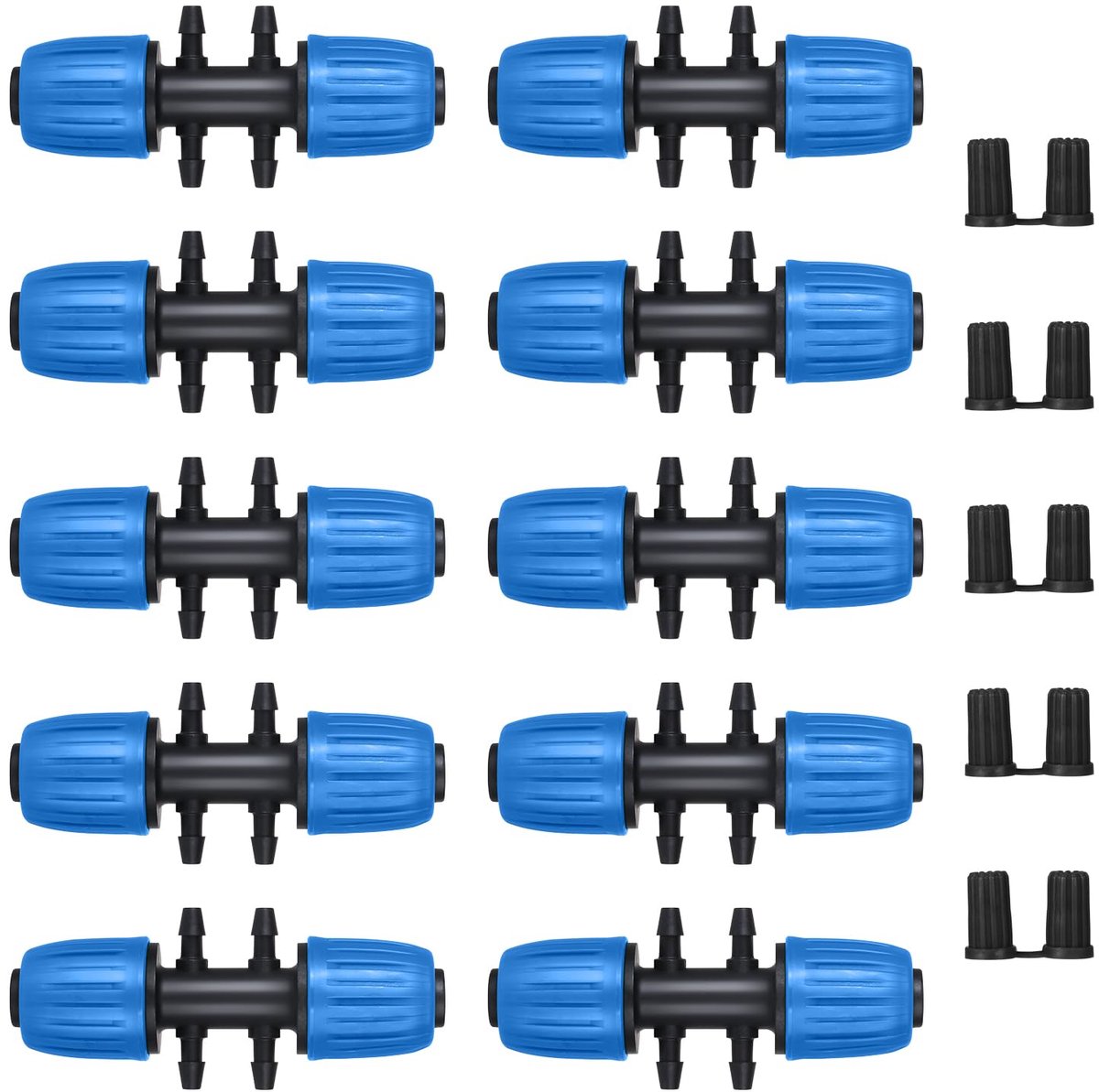 10 stuks barbecue-thee-aansluiting (blauw)