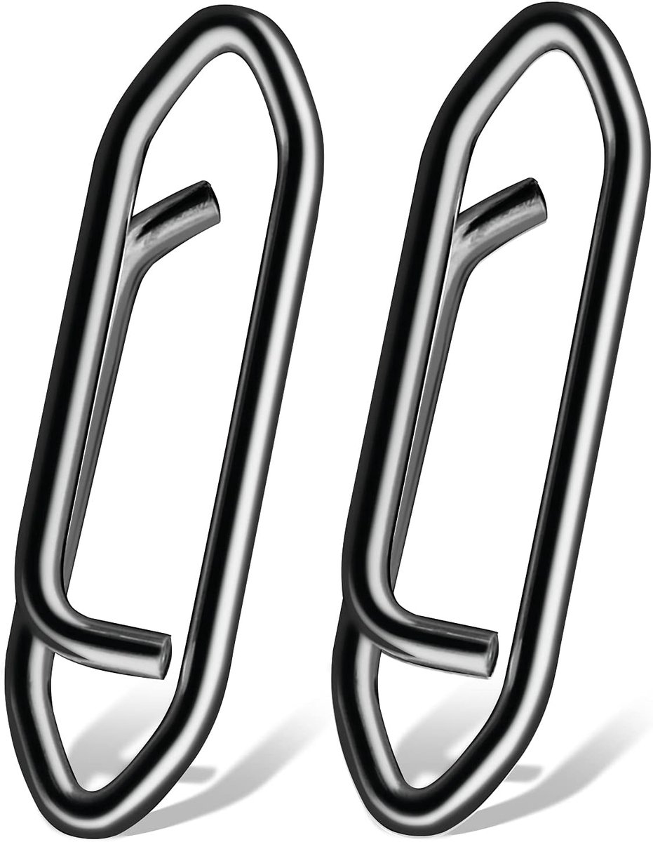 Sterkte Vissen Snap Zoutwater Roestvrij Connector Snaps Wartels Visgerei Staal Power Vissen Clip Lokken zwart nikkel