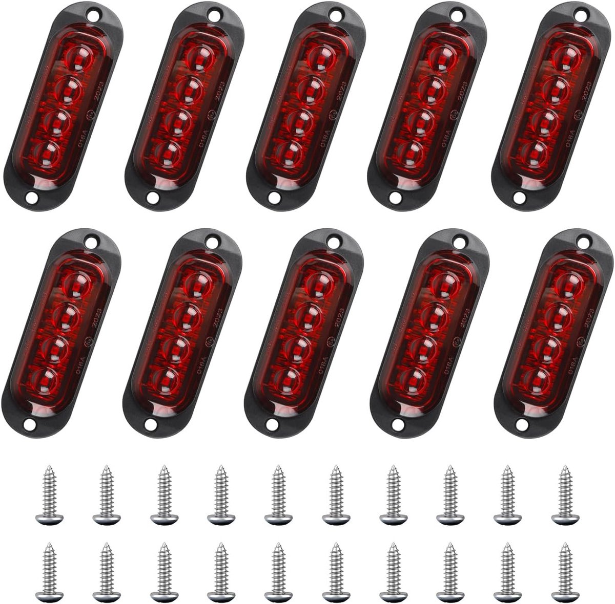 10 stuks frontflitsers 12-24 V LED flitser zijmarkeringslicht stroboscoop flitser auto aanhanger zijlicht licht E8 knipperlicht auto waarschuwingslicht voor vrachtwagen, tractor, camper en