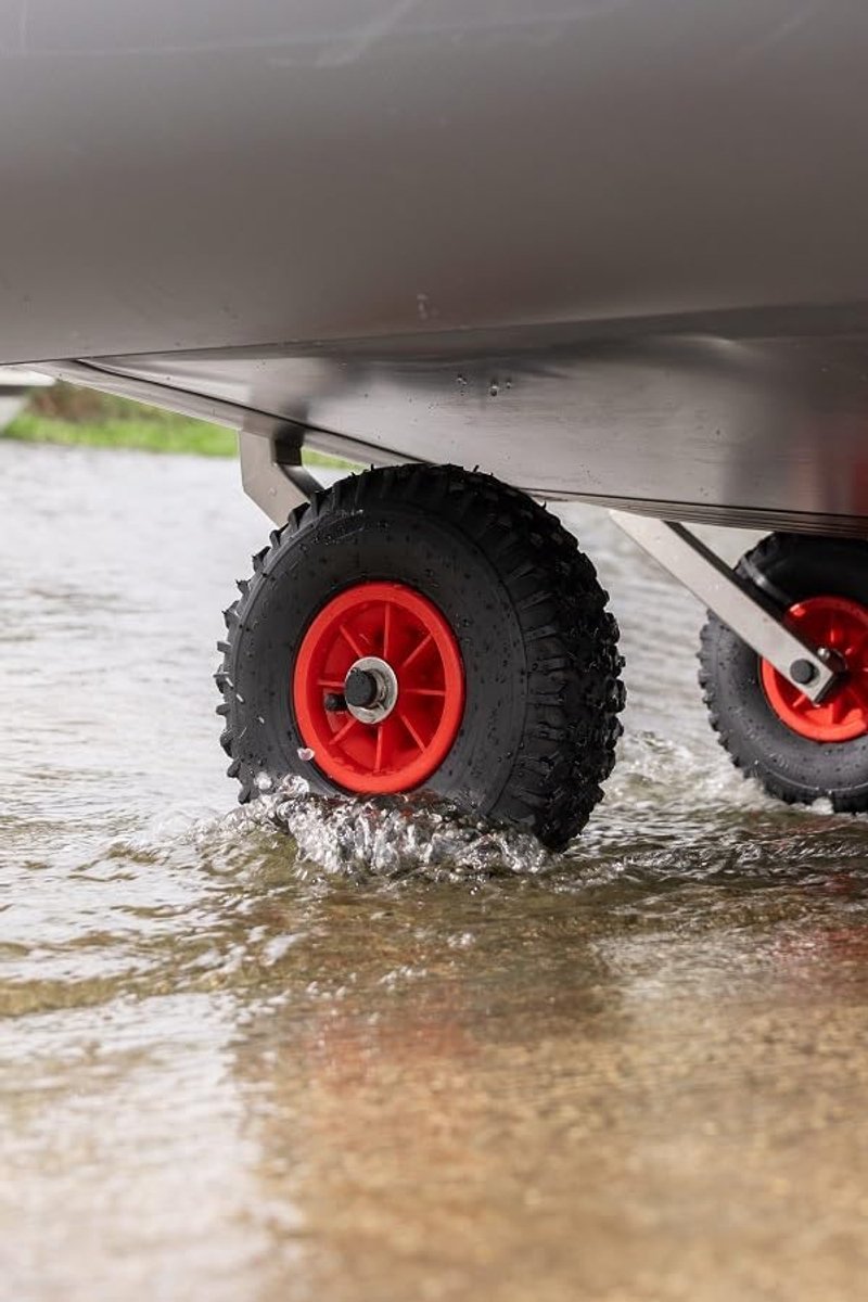 Lanceerwielen voor boten, Rubberboot wielen, Bijboot wielen, Roestvrij staal, Transom, RIB