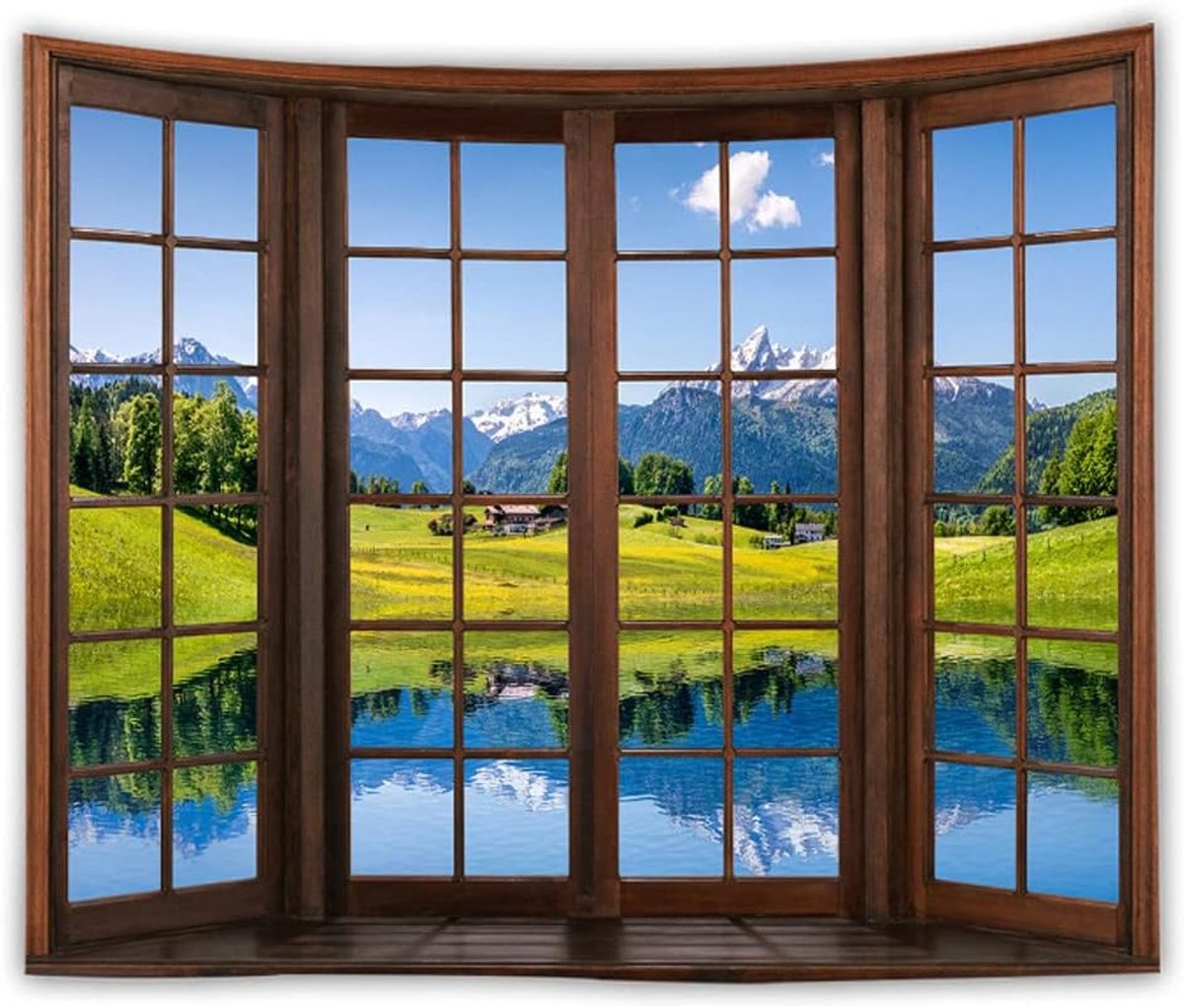 Tapijten, bergtapijt, voor thuiskantoor, slaapzaal binnen en buiten decoratie, groot formaat 59 (B) x 59 (L) Inch (Lakeside orchidee)