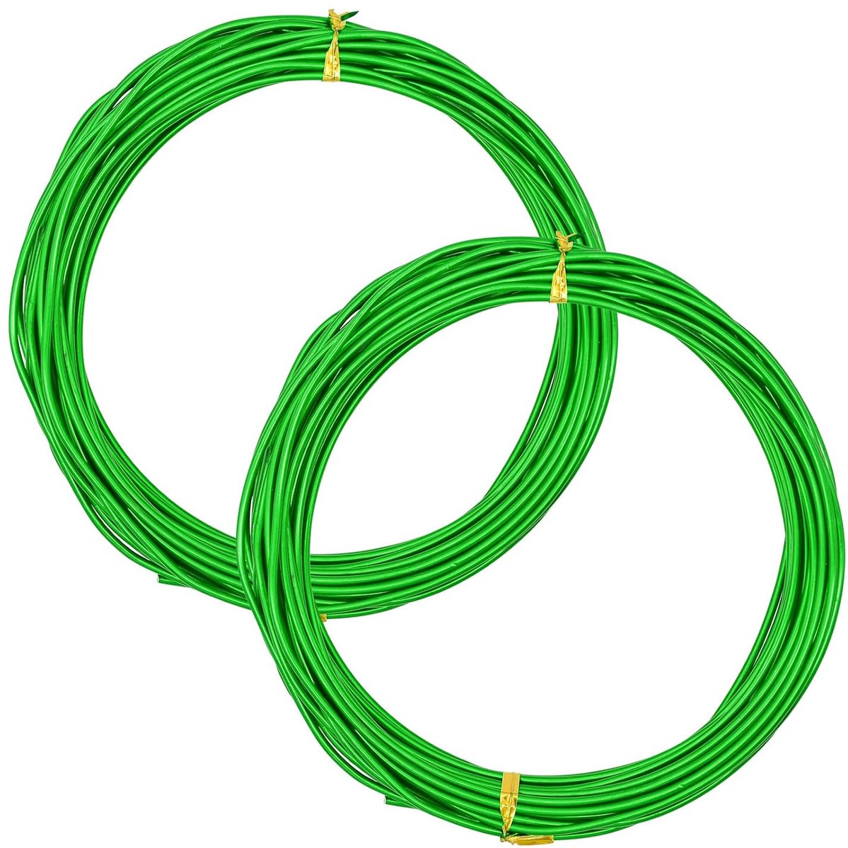 Draad van aluminium, 2 mm, voor sieraden, 2 rollen, buigbaar, van metaal voor het maken van sieraden, fietsmodellering (2 mm x 10 m per rol) (groen)