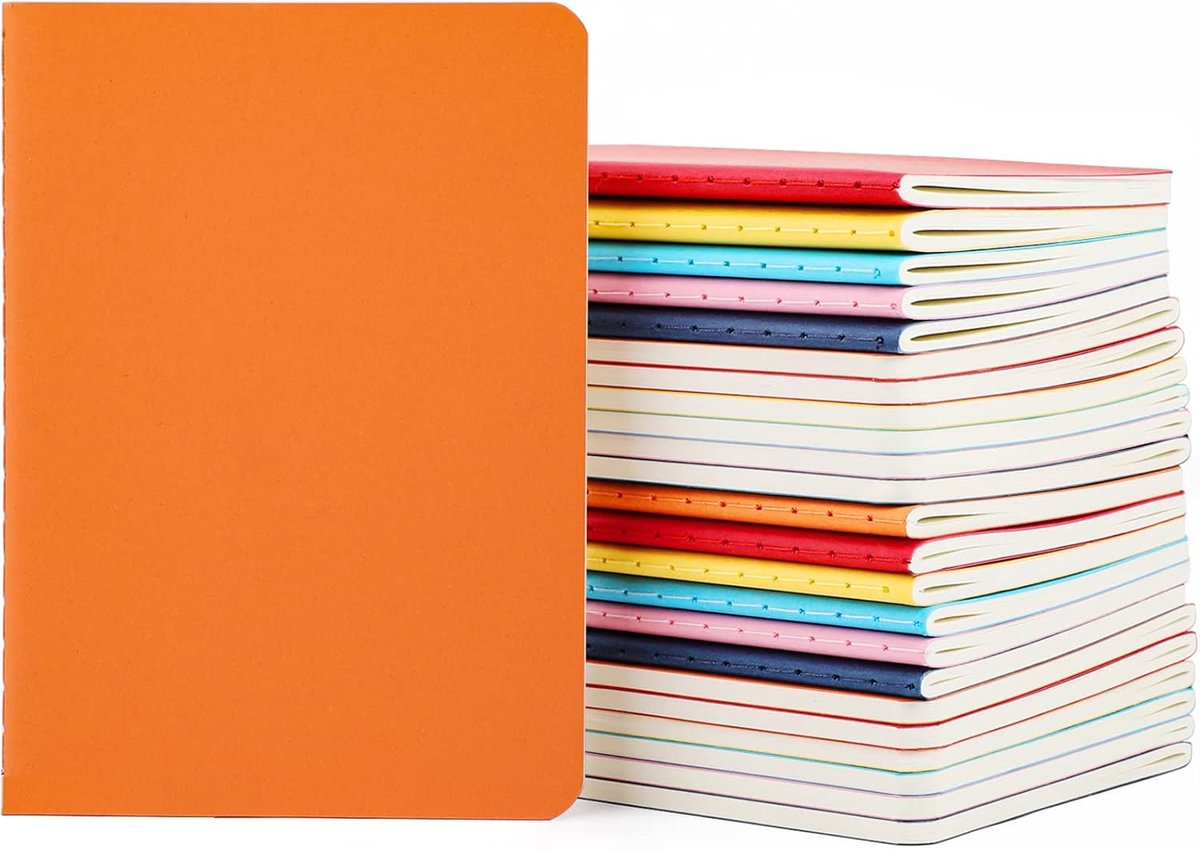 Notitieboek A6 Vierkant - 24 stuks 6 kleuren Notitieboekjes 10x14cm - 100GSM Vierkant 5mm Papier Notitieblok A6 Zachte Kaft - 60 Pagina's Dagboek Notebook A6