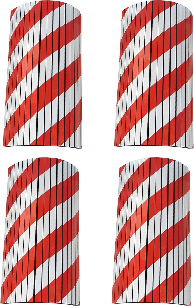 zelfklevende, schokabsorberende schuimplaten, gemakkelijk aan te passen aan wanden door het geribbelde oppervlak, in garages en magazijnen, 44 x 25 x 2 cm, rood wit (4 stuks)