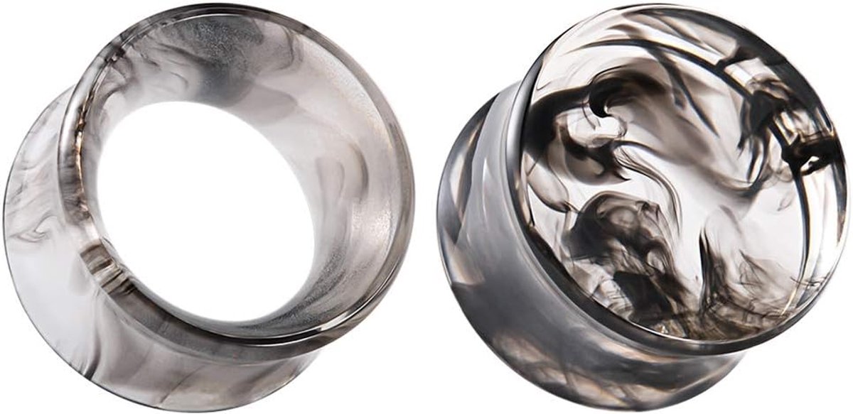 2 paar Matched Set Meters voor Oren Flesh Tunnels Kits Plugs Oorbellen Grijs Acryl Ear Expander Branches Piercing.